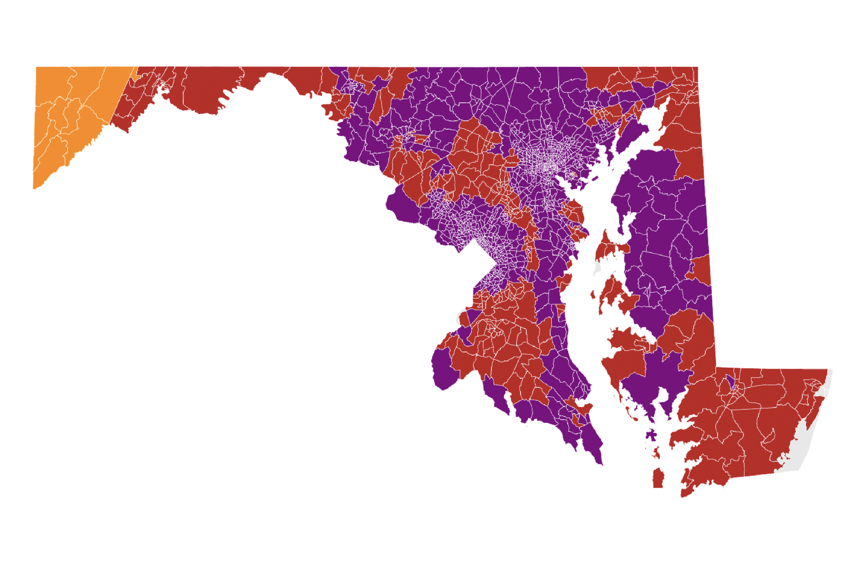 A thumbnail of a map showing the HeatRisk index by census tract in Maryland.